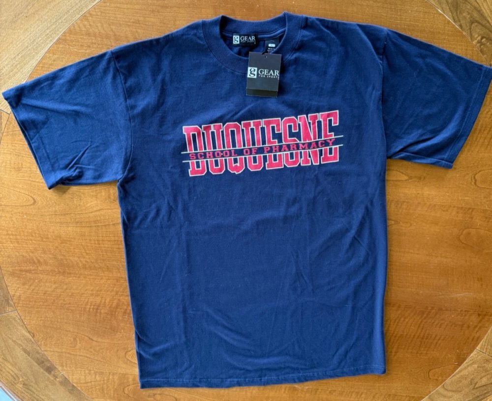 Duquesne U. School of Pharmacy T-Shirt - L - Navy Blue - Gear for Sports - NWT